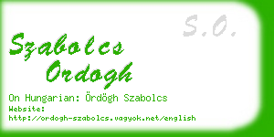 szabolcs ordogh business card
