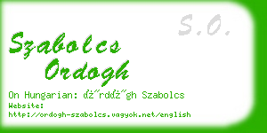 szabolcs ordogh business card